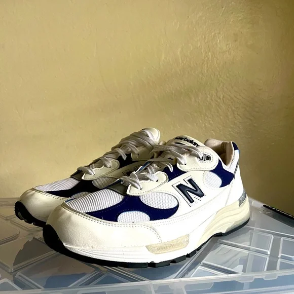 New Balance 992 Men’s 12 - White and Navy - Picture 5 of 11